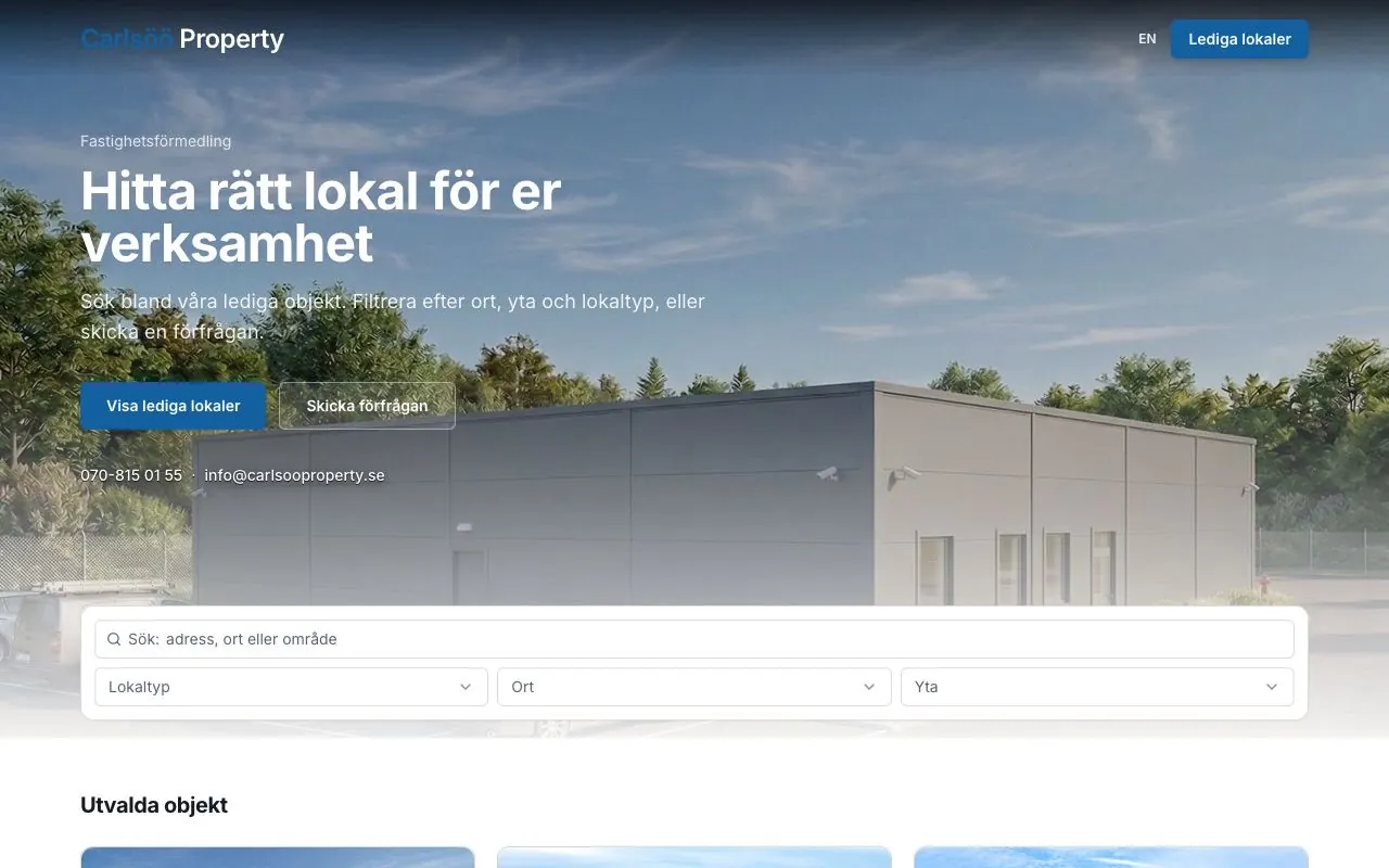 The Carlsöö Property website