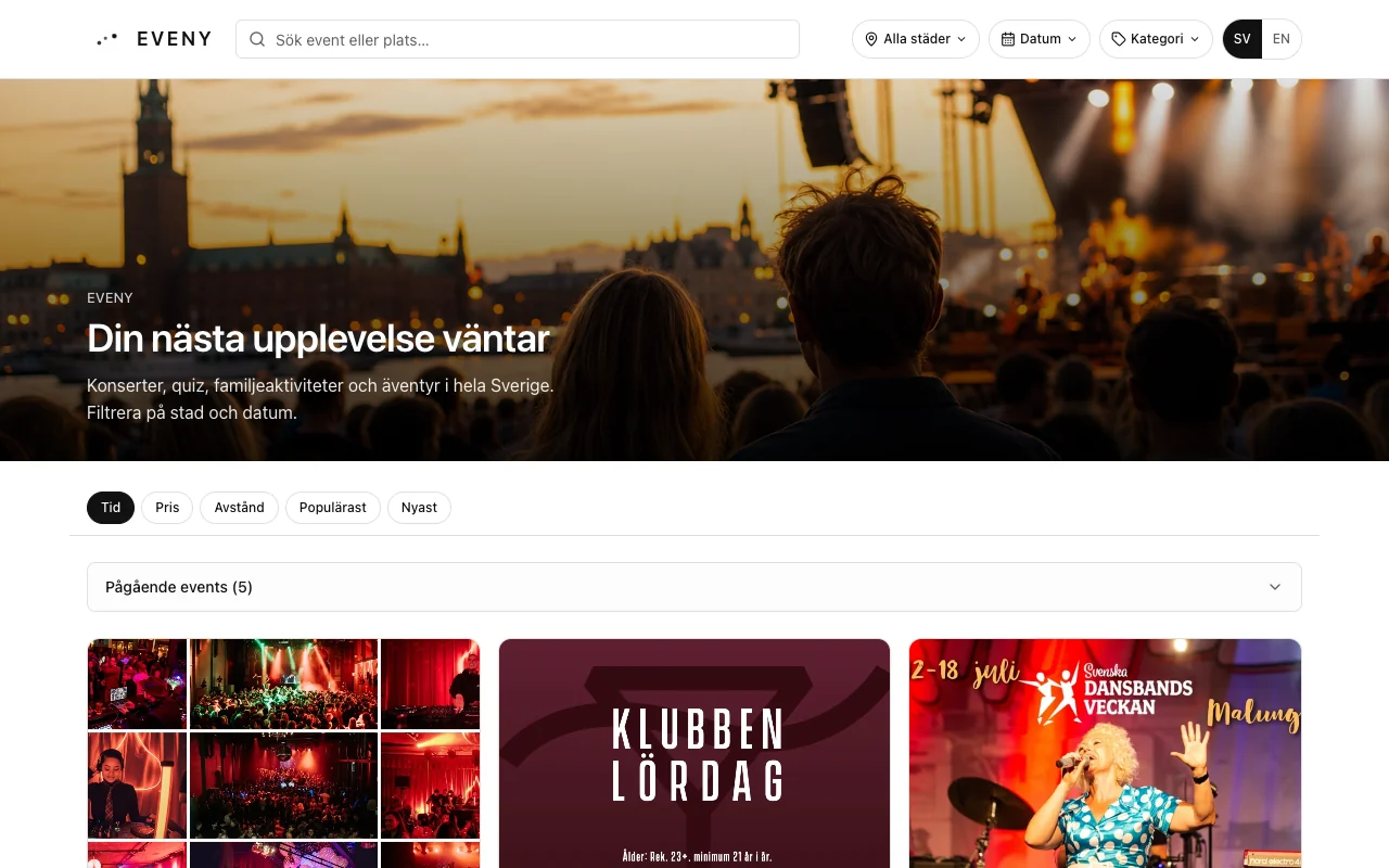 The Eveny website