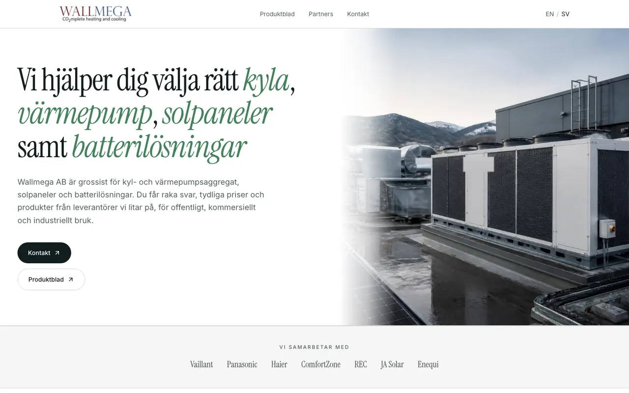 Webbplatsen Wallmega